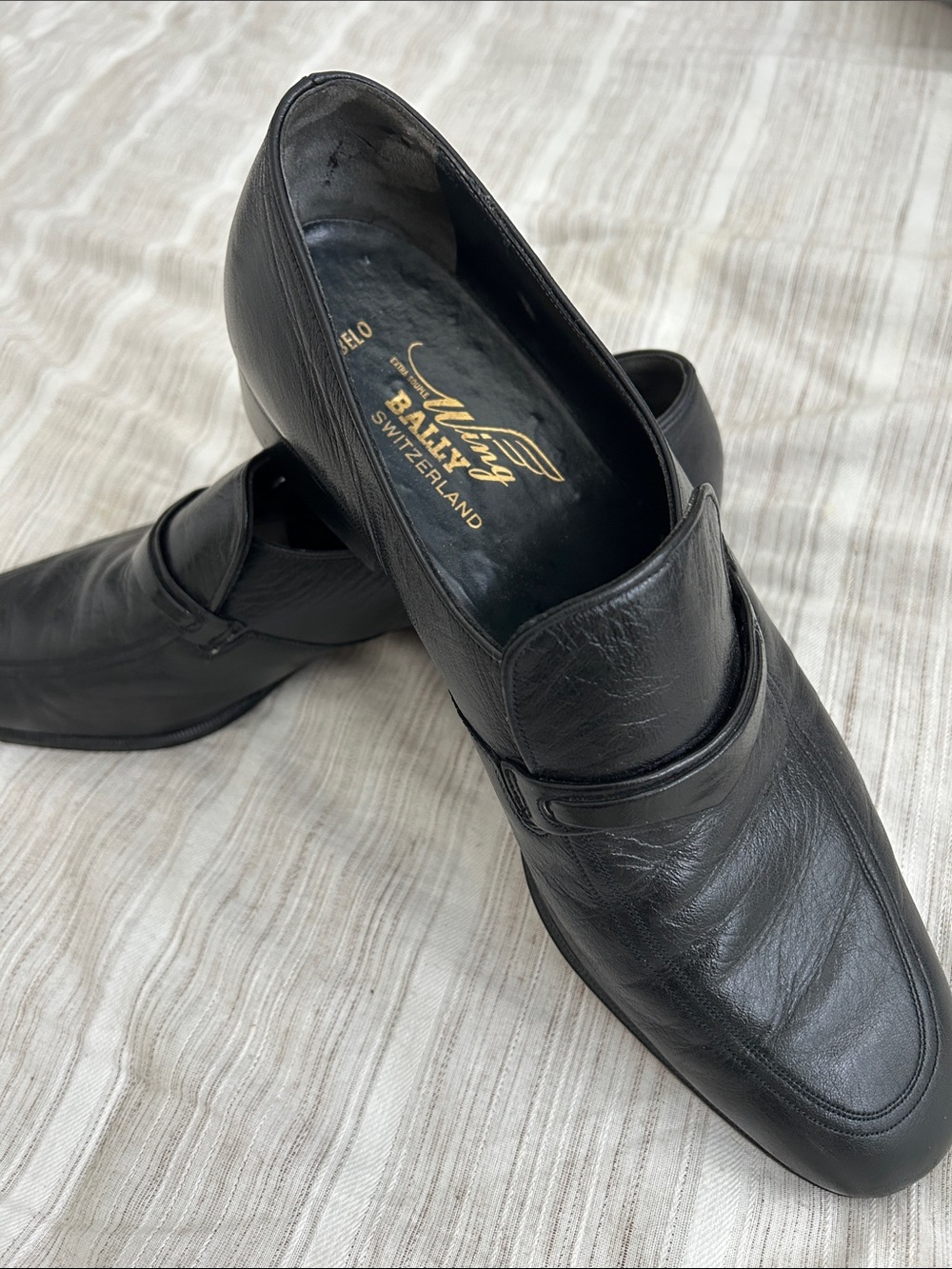 Bally Black Leather Men's Slip-On Loafers